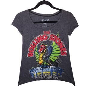 Vintage Y2K Chaser Baby Tee Rolling Stones Women's Small Dragon Band T-shirt USA